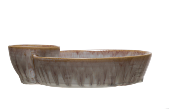 stoneware serving dish with sections